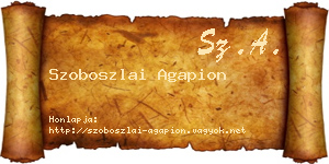 Szoboszlai Agapion névjegykártya